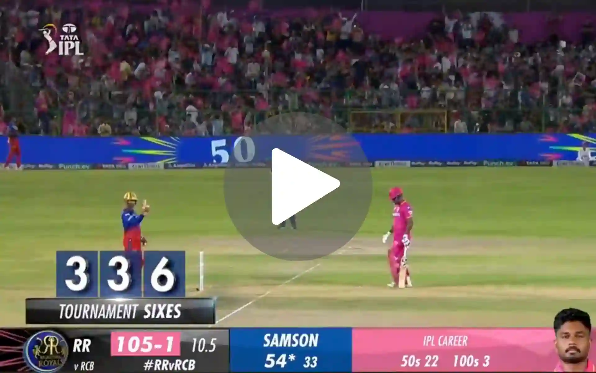 [Watch] Sanju Samson Smashes Sixer To Complete 50; Spoils Virat Kohli's Century Party